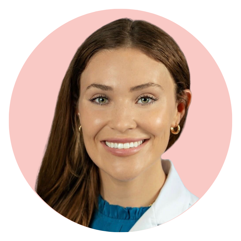 Gwendolyn Popaditch certified BSN + RN nurse practitioner in scrubs smiling at Peekaboo Piercing in Tampa.